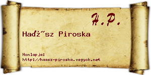 Haász Piroska névjegykártya